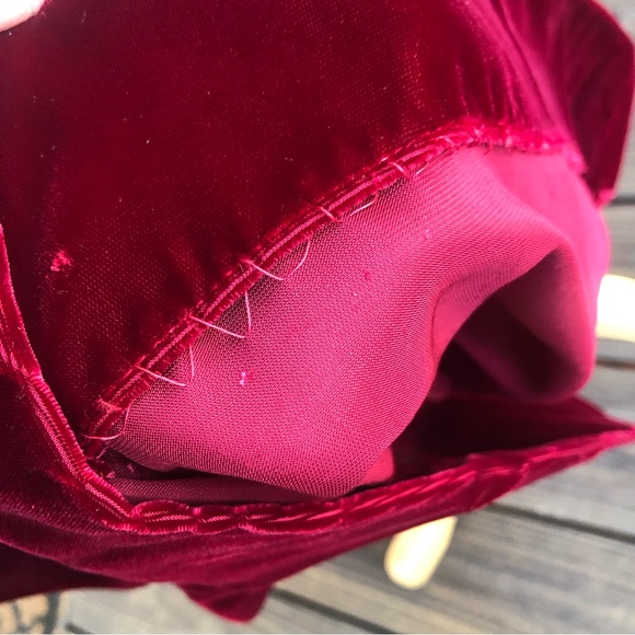 Vintage Edwardian Cranberry Velvet gown - Picture 13 of 14